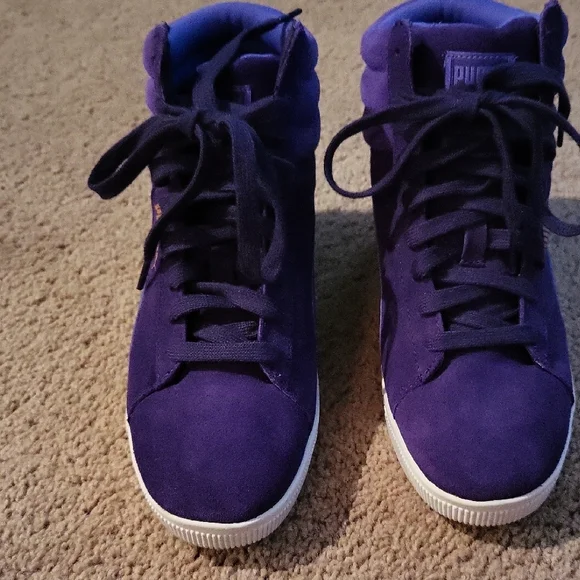 Puma Shoes Puma Royal Purple Hightop Sneakers Poshmark